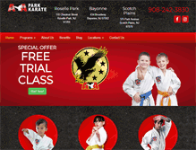 Tablet Screenshot of parkkarate.com